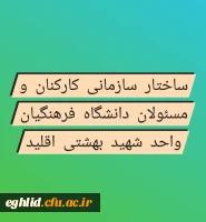  ساختار سازمانی و مسئولان و کارکنان مرکز شهید بهشتی اقلید
 2