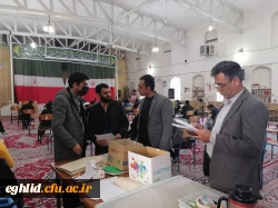 بازدید دکتر فلاح و حجت الاسلام و المسلمین جعفری از محل برگزاری امتحانات پایان ترم  7